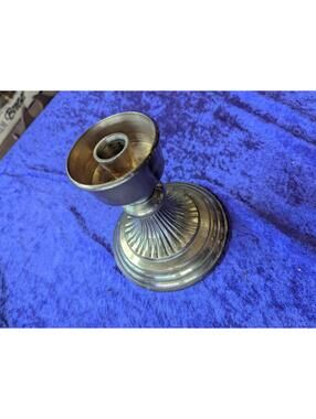 Vintage Silver Tone Metal Candle Holder